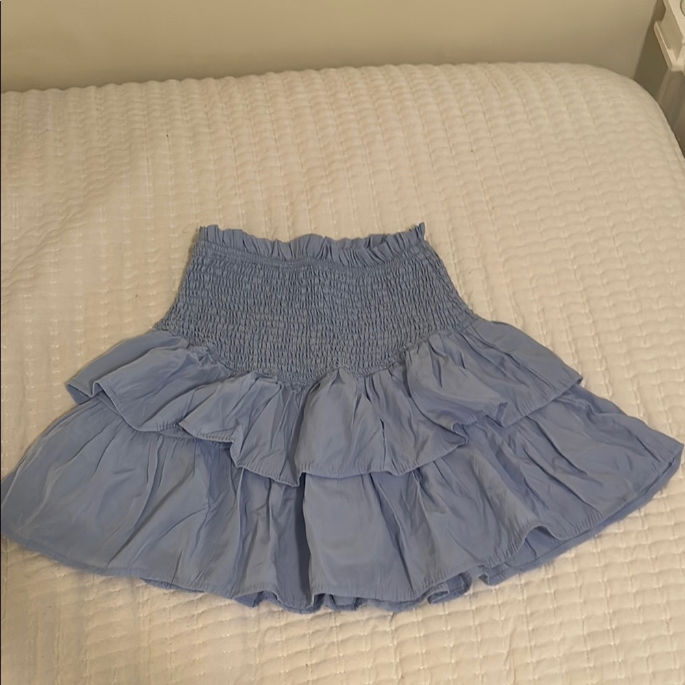 Light blue ruffled womens/girls mini skirt